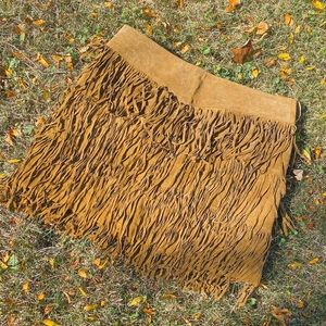 Suede Leather Skully Skirt